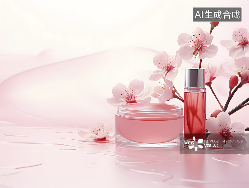 【AI数字艺术】化妆品广告背景图片素材