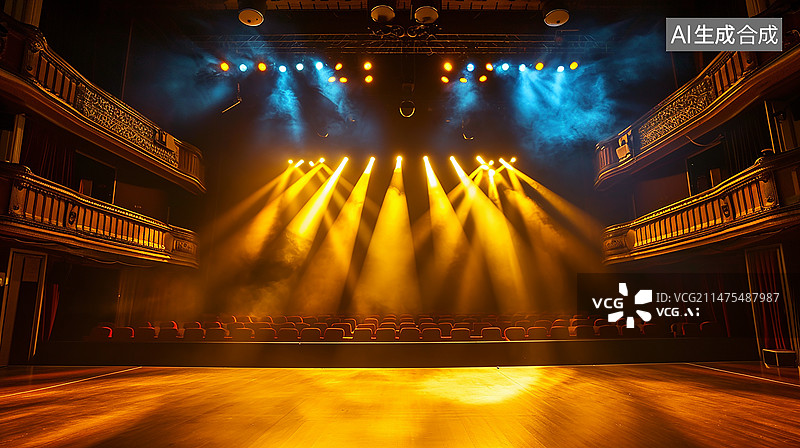 【AI数字艺术】神秘大气空旷的舞台图片素材