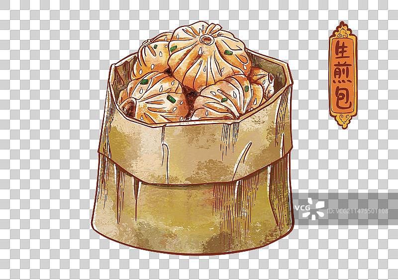 国潮写实风格 上海传统美食 小笼包元素图片素材