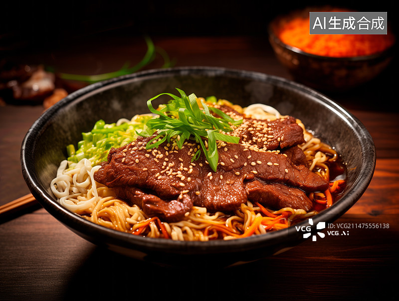 【AI数字艺术】一碗牛肉面图片素材