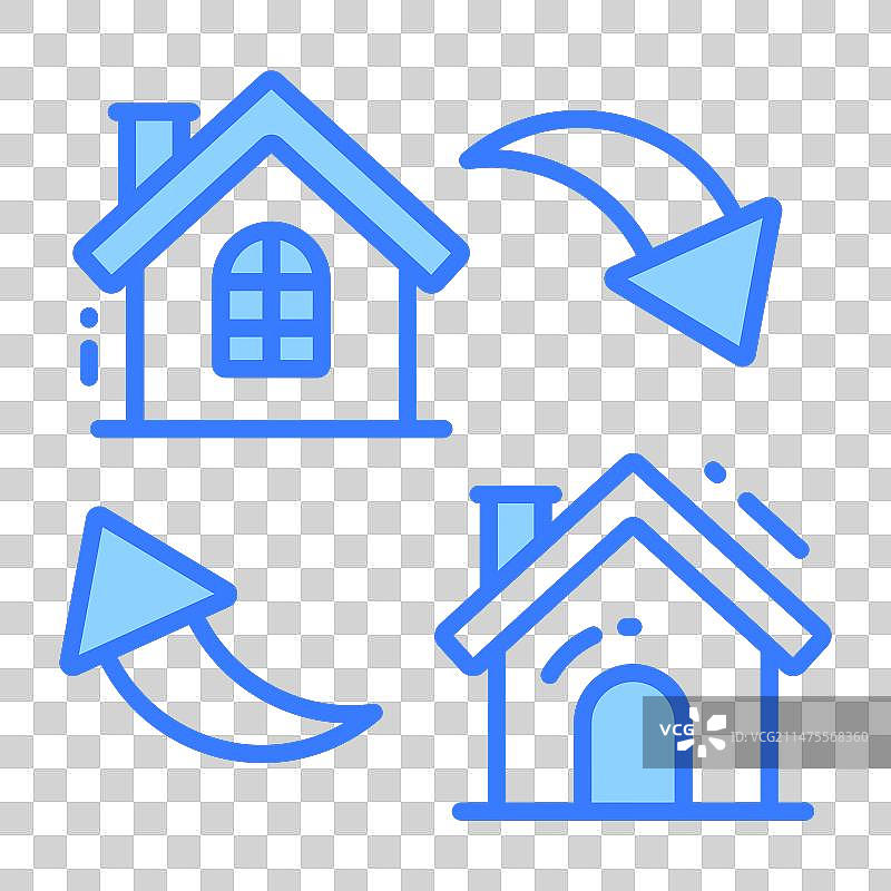 替换房屋时尚图标字形样式图片素材