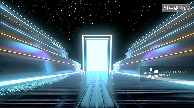 【AI数字艺术】科技抽象光束纹理空间图片素材