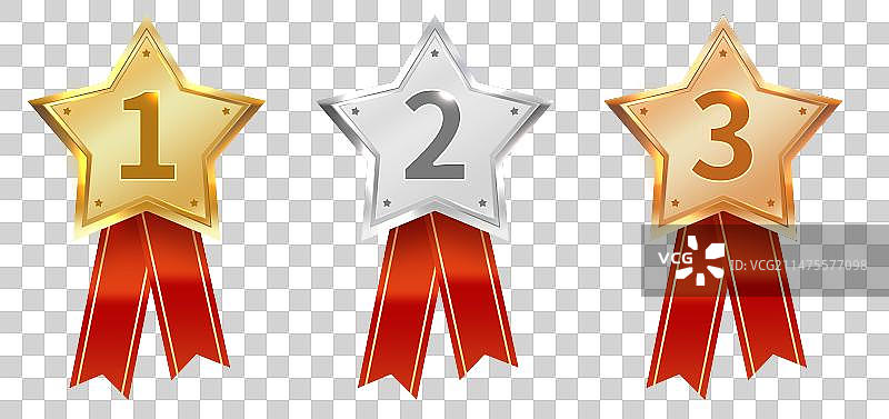 金银铜五星表彰装饰元素图片素材