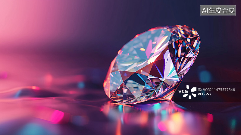【AI数字艺术】红色背景上的红色钻石，情人节爱情概念插图图片素材