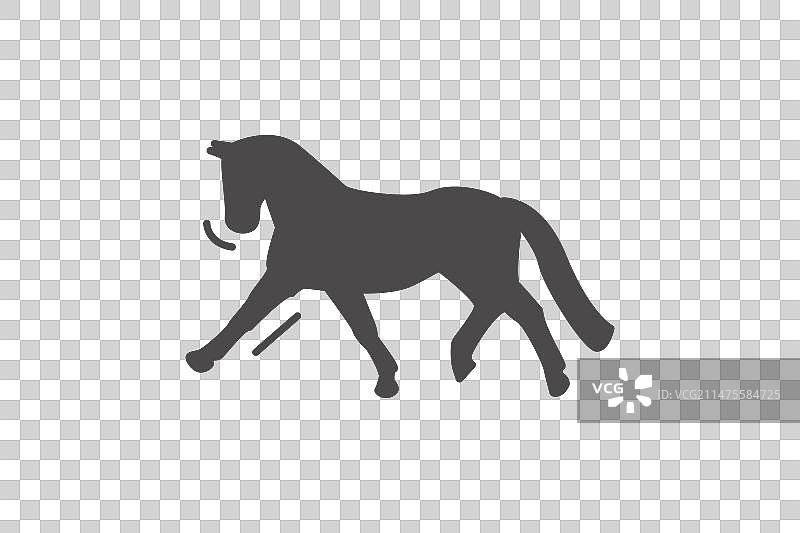 盛装舞步马匹黑色剪影图片素材