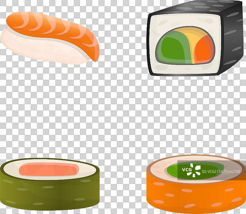 三文鱼寿司卡通日式亚洲美食图片素材