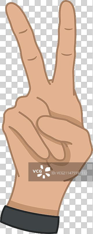 手势：数字二，点赞图片素材