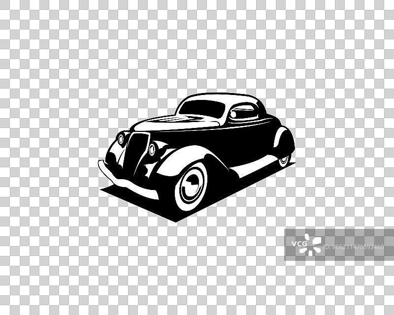 白色背景上的福特轿跑车轮廓图片素材