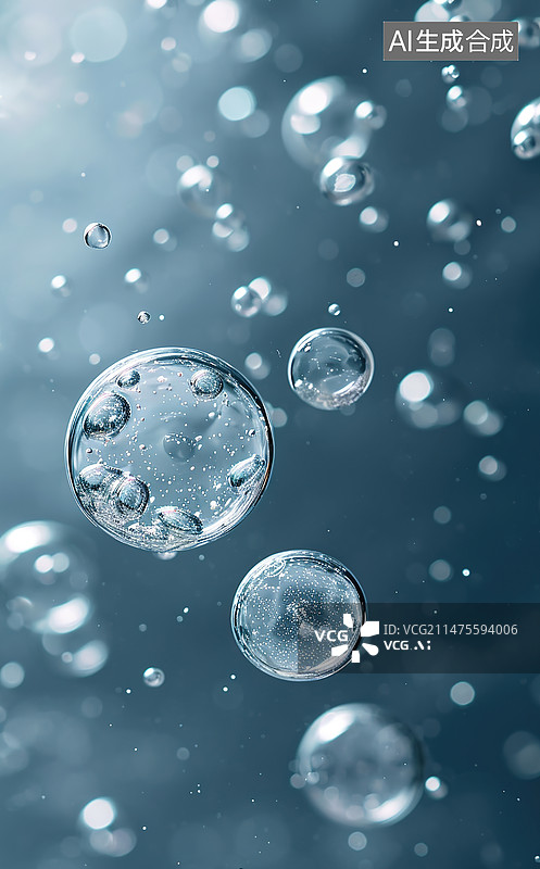 【AI数字艺术】透明水泡图片素材