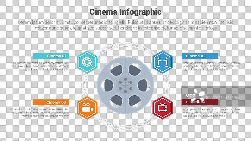 电影或电影信息图表模板图图片素材