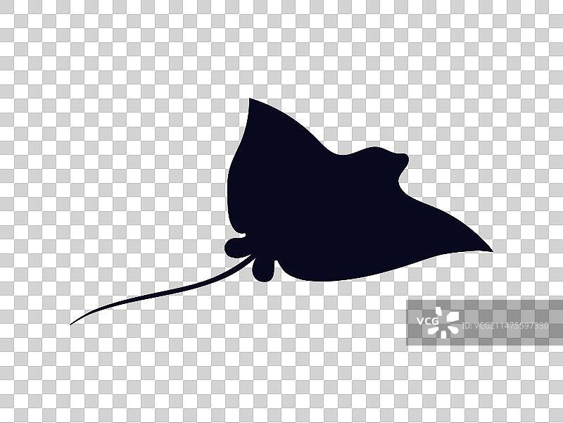 魟鱼剪影图片素材