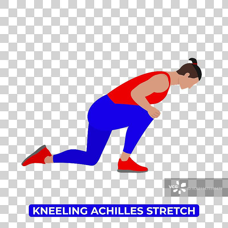 跪姿跟腱拉伸图片素材