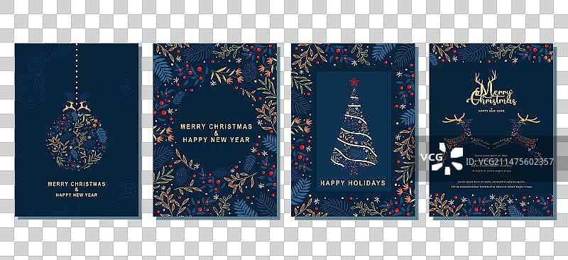 优雅的圣诞快乐和新年套装图片素材