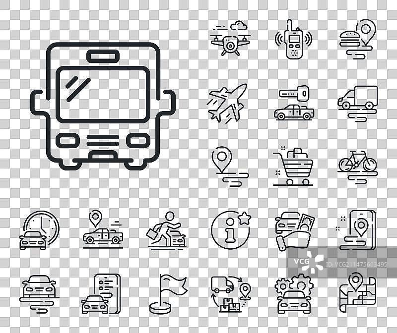 巴士交通线路图标图片素材