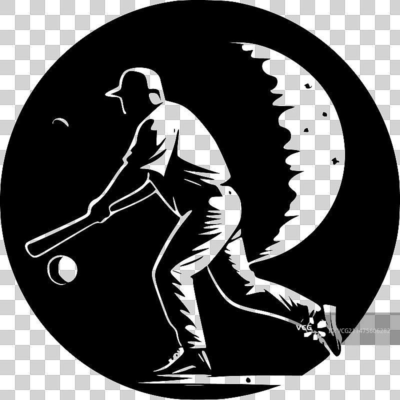 棒球-简约扁平风格logo图片素材
