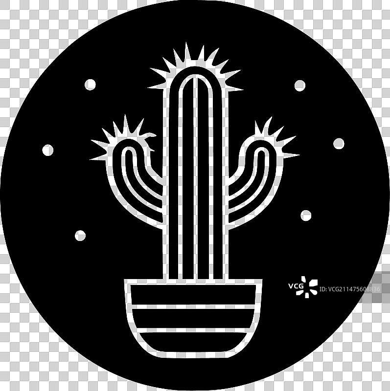 极简扁平风格仙人掌标志图片素材