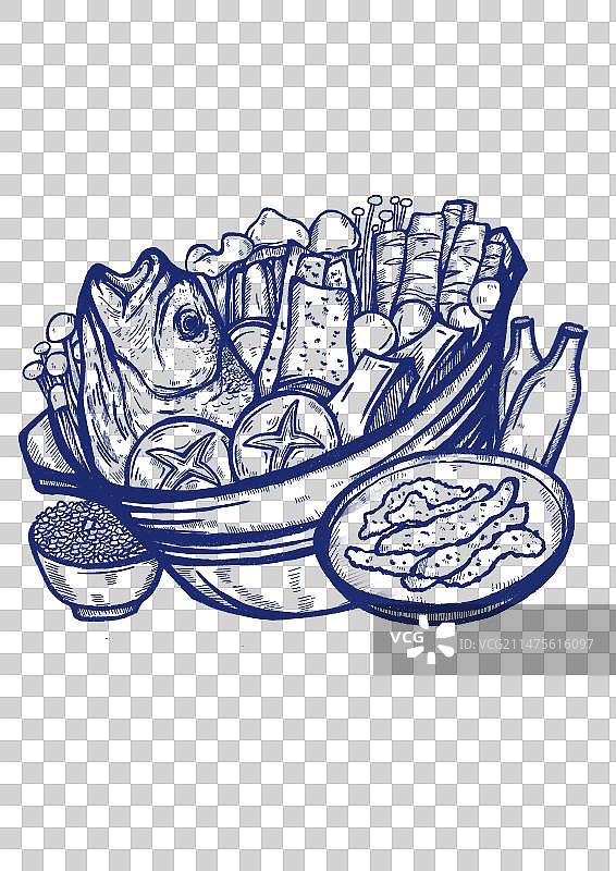 版画火锅图片素材