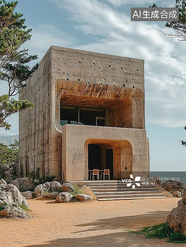 【AI数字艺术】阴天背景下的历史建筑俯视图图片素材