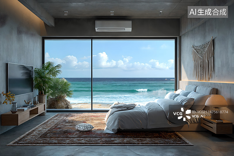 【AI数字艺术】室内建筑卧室图片素材