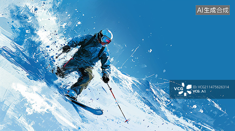 【AI数字艺术】户外，滑雪，运动，爬山，冒险图片素材