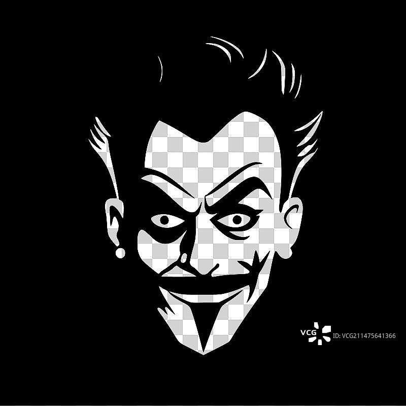 小丑 - 简约剪影图片素材