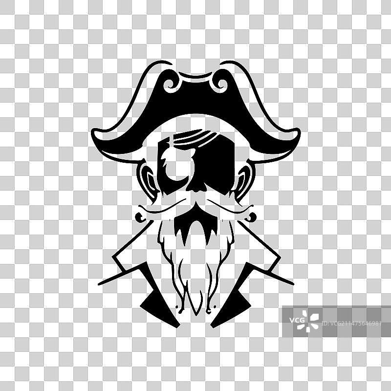 海盗黑白隔离图标图片素材