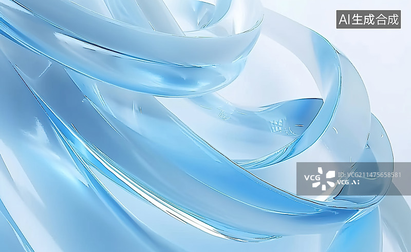 【AI数字艺术】蓝色玻璃渐变纹理背景图片素材