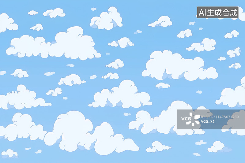 【AI数字艺术】蓝天白云图片素材