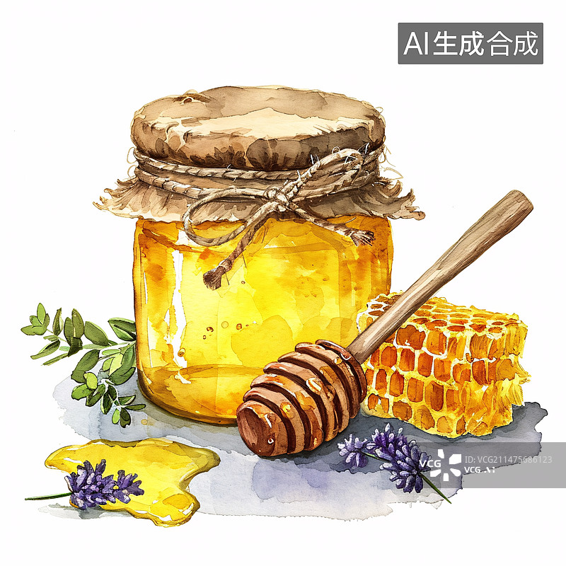 【AI数字艺术】瓶装的蜂蜜图片素材