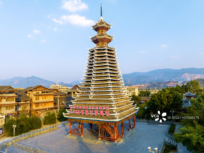 贵州侗族鼓楼图片素材