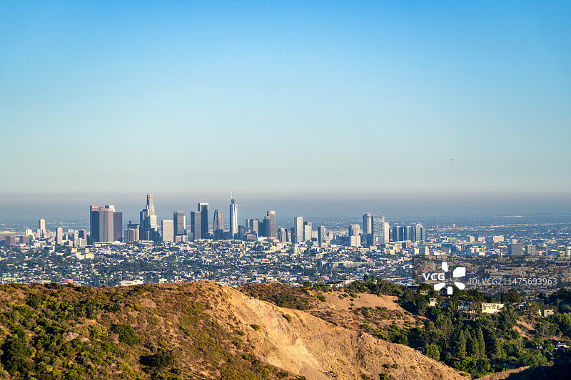 美国加利福尼亚州洛杉矶好莱坞山遥望洛杉矶下城图片素材
