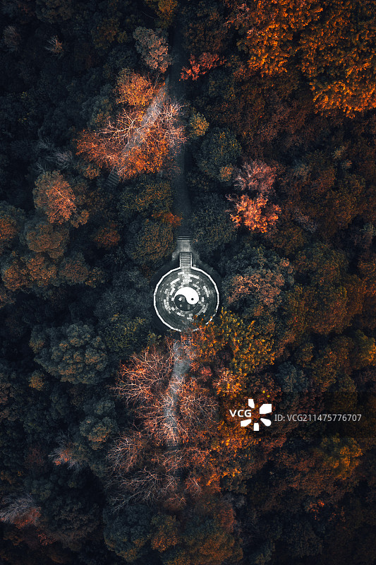 东莞厚街福神岗公园航拍图片素材