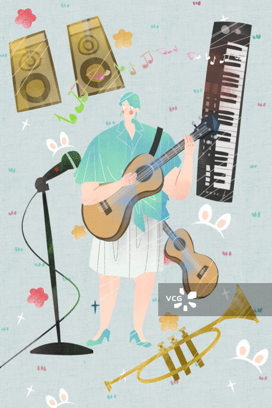 歌手插画GIF动图图片素材