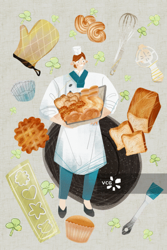西点师插画GIF动图图片素材