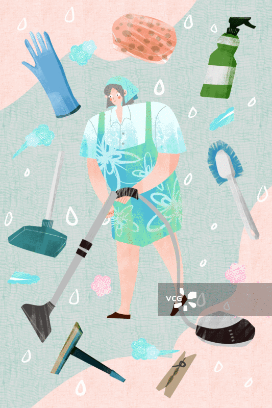 保洁员插画GIF动图图片素材