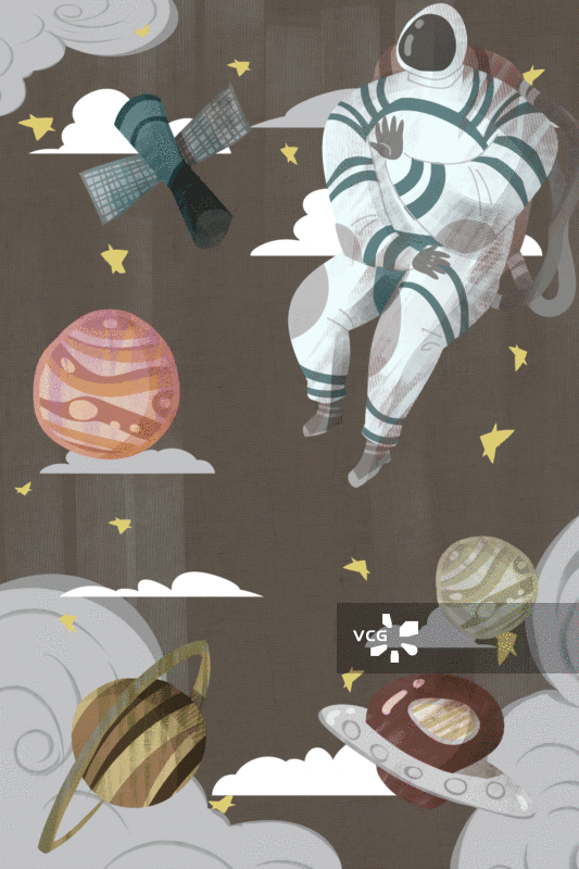 宇航员插画GIF动图图片素材
