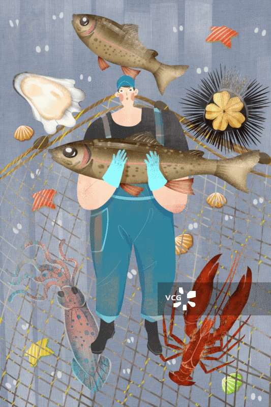 渔民插画GIF动图图片素材