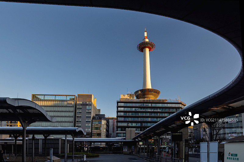 日本京都京都塔夜景图片素材
