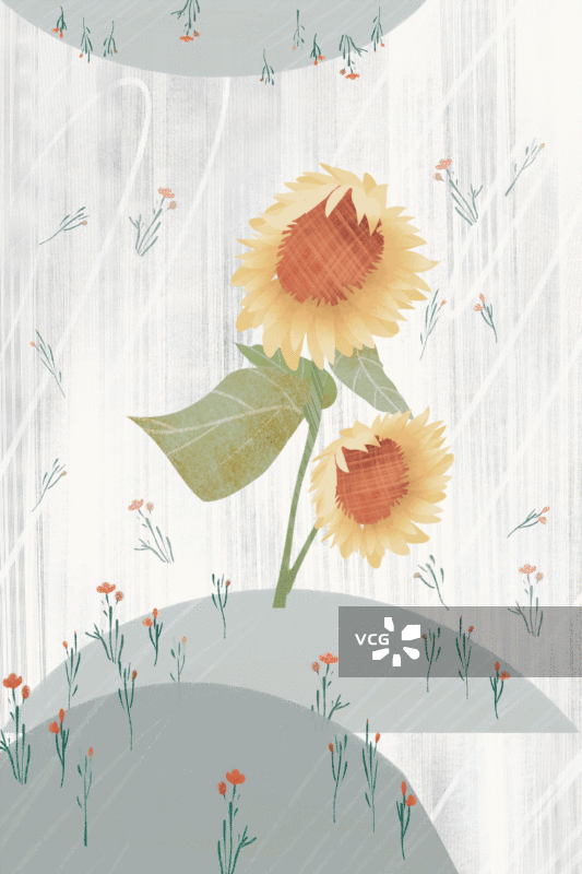 向日葵插画GIF动图图片素材