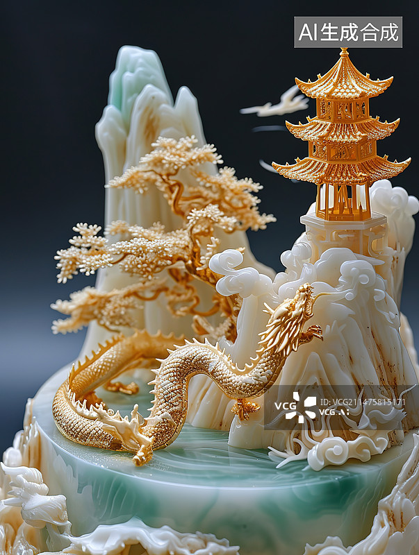 【AI数字艺术】黑色背景下的装饰特写镜头图片素材