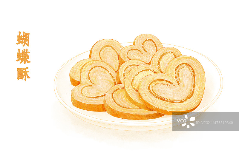 上海美食蝴蝶酥图片素材