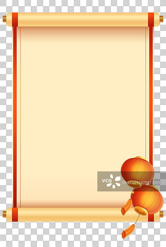 灯笼卷轴元素图片素材