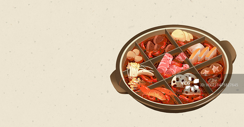 城市美食重庆小吃川渝九宫格火锅食材荤素图片素材