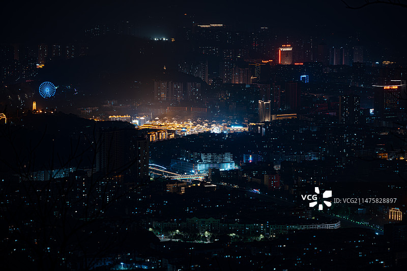 苏仙岭郴州夜景图片素材