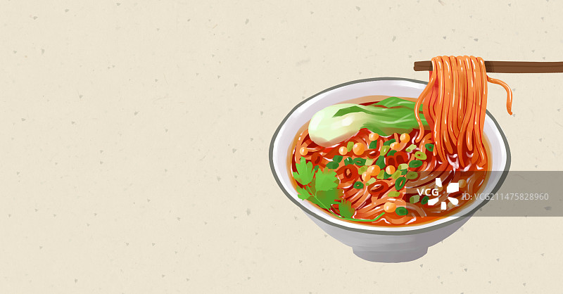 城市美食重庆小吃川渝麻辣酸辣粉蔬菜图片素材