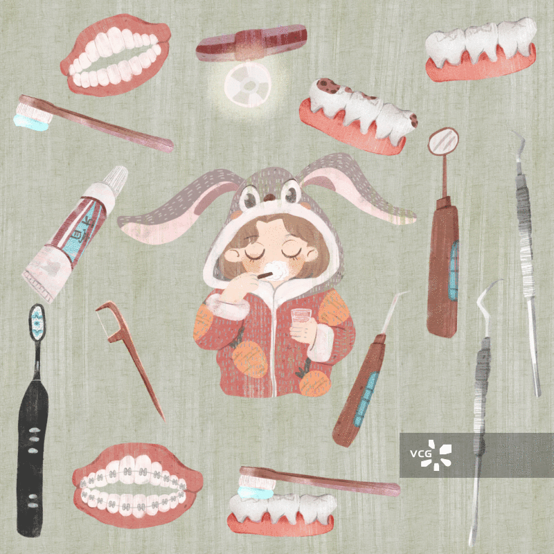 可爱风格护齿插画GIF动图图片素材