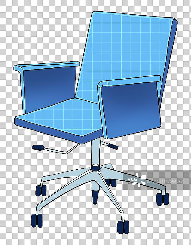 卡通蓝色北欧风企业单位写字楼办公室椅子元素素材插画图片素材