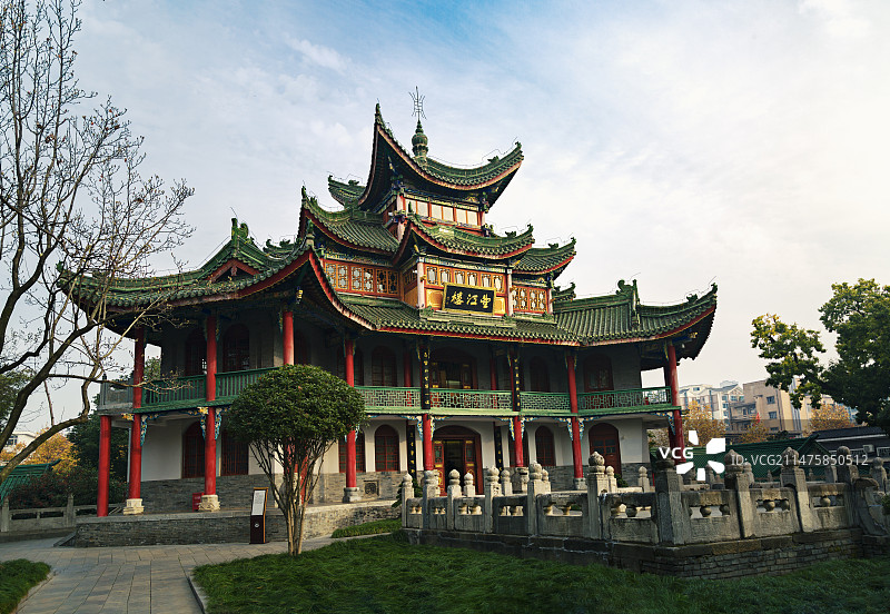 陕西汉中古汉台望江楼图片素材