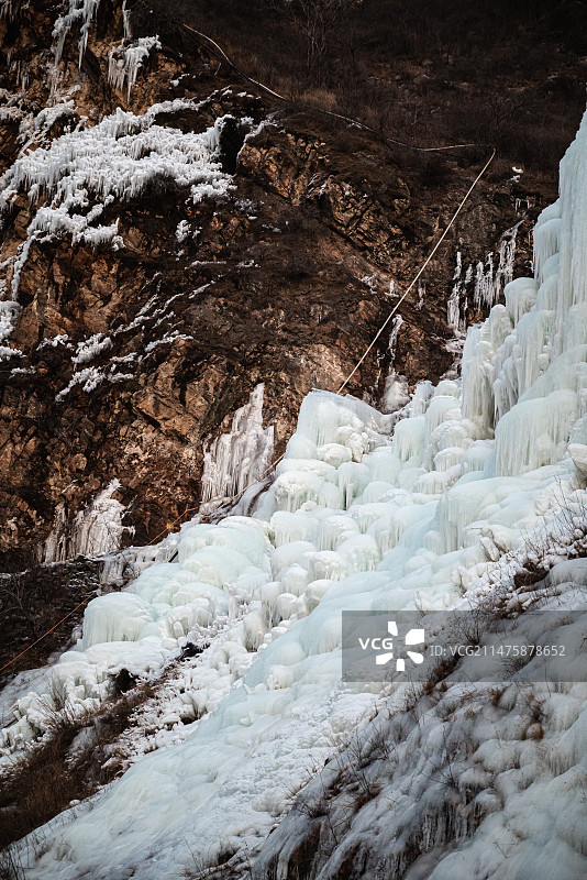 北京虎峪自然风景区冰瀑布图片素材