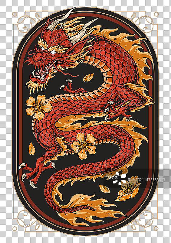 可怕的龙复古海报图片素材